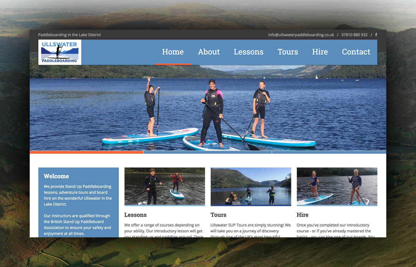 Ullswater Paddleboarding Web Design