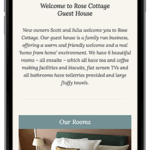Rose Cottage Website on an iPhone